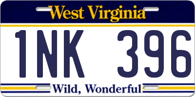 WV license plate 1NK396