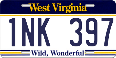 WV license plate 1NK397