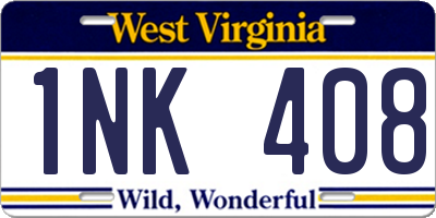 WV license plate 1NK408
