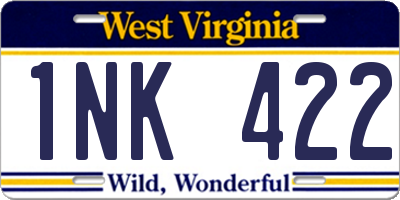 WV license plate 1NK422