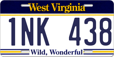 WV license plate 1NK438