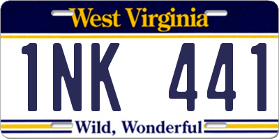 WV license plate 1NK441