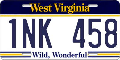 WV license plate 1NK458