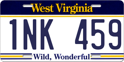 WV license plate 1NK459