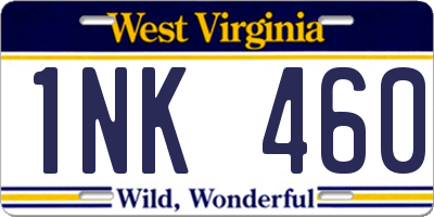 WV license plate 1NK460