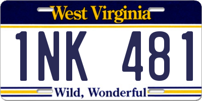 WV license plate 1NK481