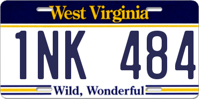 WV license plate 1NK484