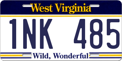 WV license plate 1NK485