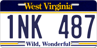 WV license plate 1NK487