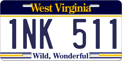 WV license plate 1NK511