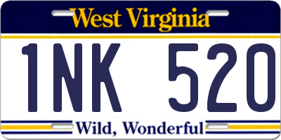 WV license plate 1NK520
