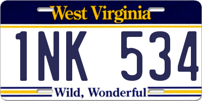 WV license plate 1NK534