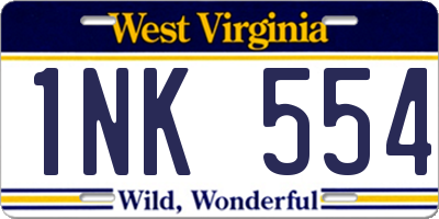 WV license plate 1NK554