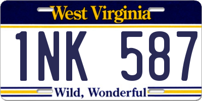 WV license plate 1NK587