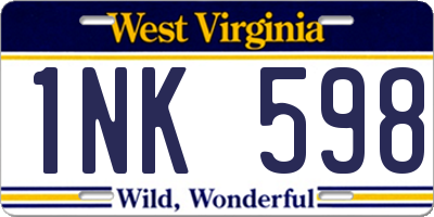 WV license plate 1NK598