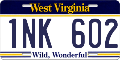WV license plate 1NK602