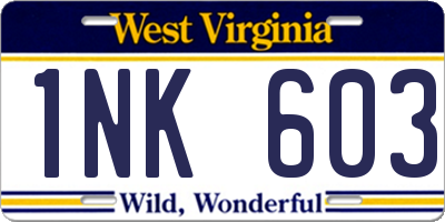 WV license plate 1NK603