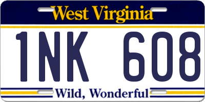 WV license plate 1NK608