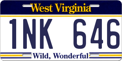 WV license plate 1NK646
