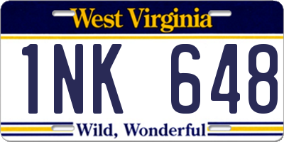 WV license plate 1NK648