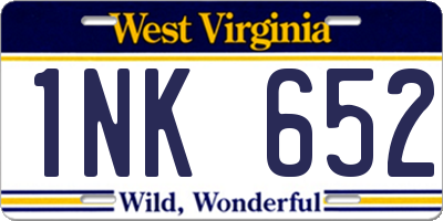 WV license plate 1NK652