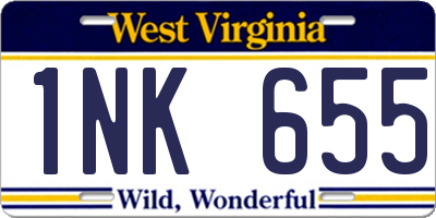 WV license plate 1NK655