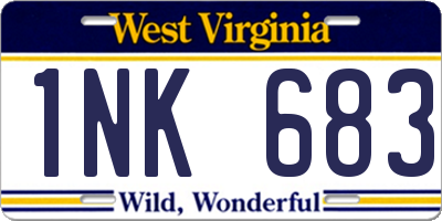 WV license plate 1NK683