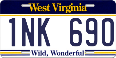 WV license plate 1NK690
