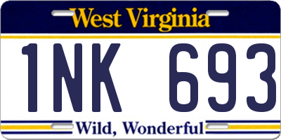 WV license plate 1NK693