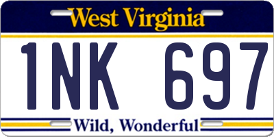 WV license plate 1NK697