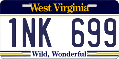 WV license plate 1NK699