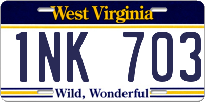 WV license plate 1NK703