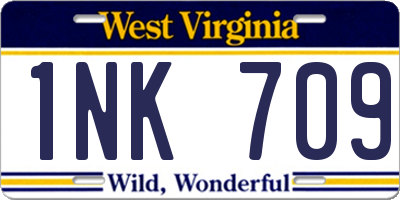 WV license plate 1NK709