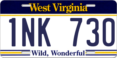 WV license plate 1NK730