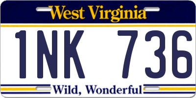 WV license plate 1NK736