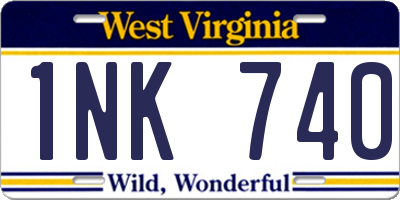 WV license plate 1NK740