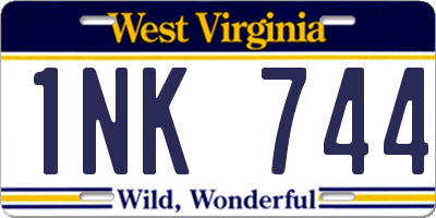 WV license plate 1NK744
