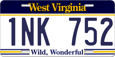 WV license plate 1NK752