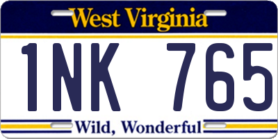 WV license plate 1NK765