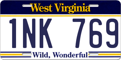 WV license plate 1NK769