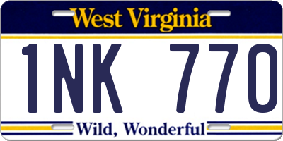 WV license plate 1NK770