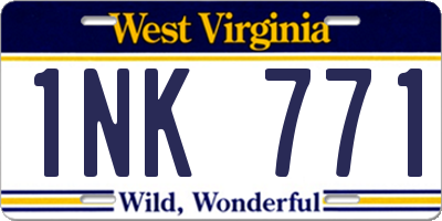 WV license plate 1NK771