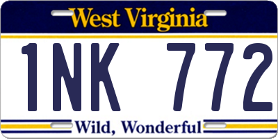 WV license plate 1NK772