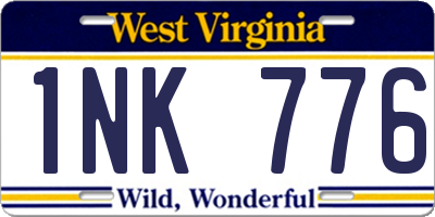 WV license plate 1NK776