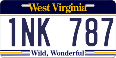 WV license plate 1NK787