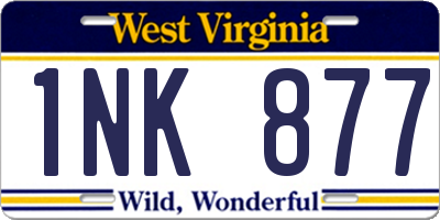 WV license plate 1NK877