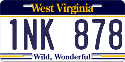 WV license plate 1NK878