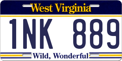 WV license plate 1NK889
