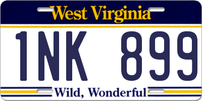 WV license plate 1NK899