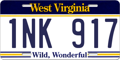 WV license plate 1NK917